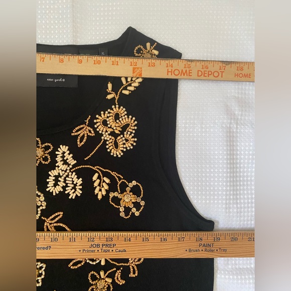 Michael Simion womens tank top silk cotton sequins, beads, XL - Picture 5 of 16